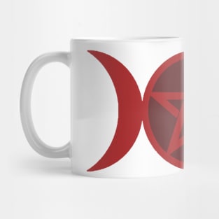 Red Triple Moon Pentagram Mug